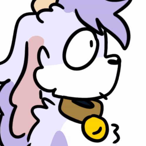 A Cartoon Drawing Of A Dog Wearing A Collar With The Number 03 GIF