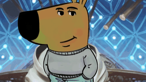 A Cartoon Drawing Of A Dog Wearing A Sweater GIF