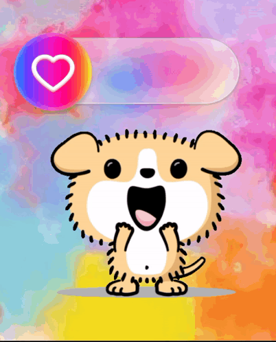 A Cartoon Drawing Of A Dog With A Colorful Background GIF