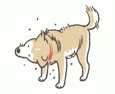 A Cartoon Drawing Of A Dog With A Red Collar Standing On Its Hind Legs . GIF