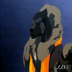 A Cartoon Drawing Of A Dog With A Scarf Around Its Neck And The Name Jjso On The Bottom GIF
