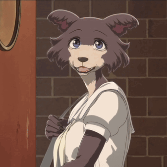 A Cartoon Drawing Of A Dog With A White Shirt On GIF