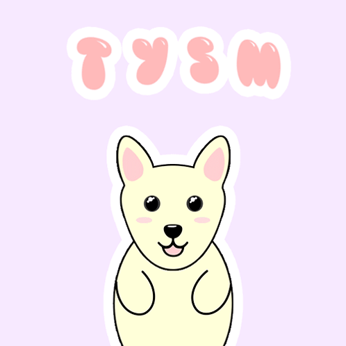 A Cartoon Drawing Of A Dog With The Name Tyson On The Bottom GIF
