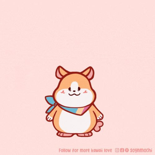 A Cartoon Drawing Of A Dog With The Words Follow For More Kawaii Love On The Bottom GIF