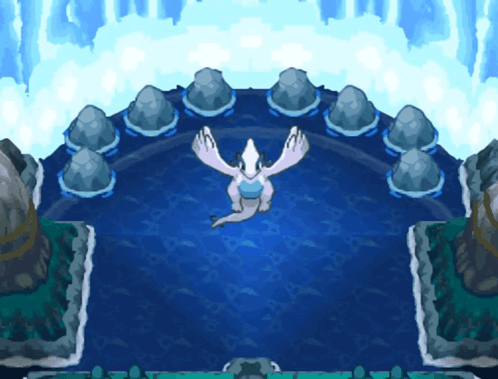 A Cartoon Drawing Of A Dragon Flying Over Water GIF