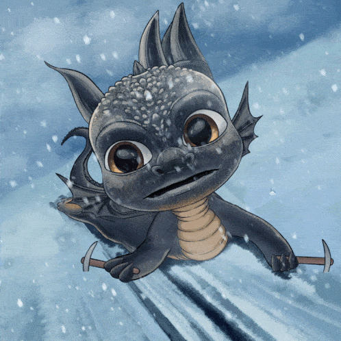 A Cartoon Drawing Of A Dragon Flying Through The Air Holding A Hammer GIF