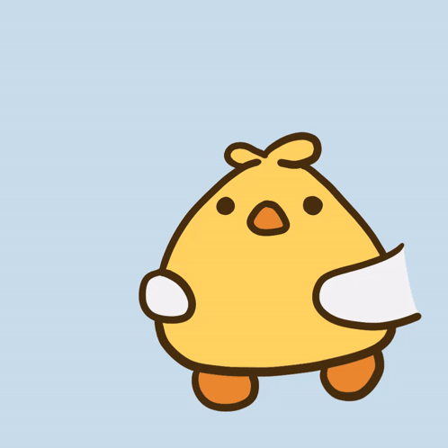 A Cartoon Drawing Of A Duck With The Word Quack Written On It GIF