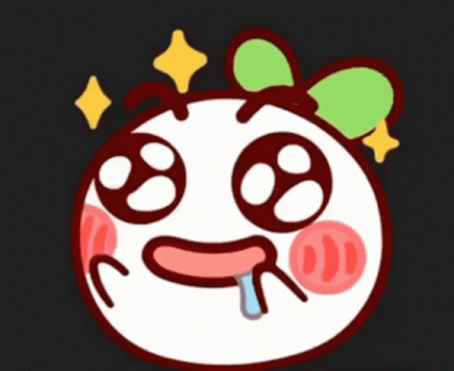 A Cartoon Drawing Of A Face With A Bow And Stars On It GIF