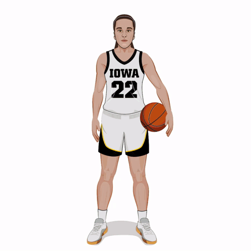 A Cartoon Drawing Of A Female Basketball Player Wearing A Diana 22 Jersey GIF