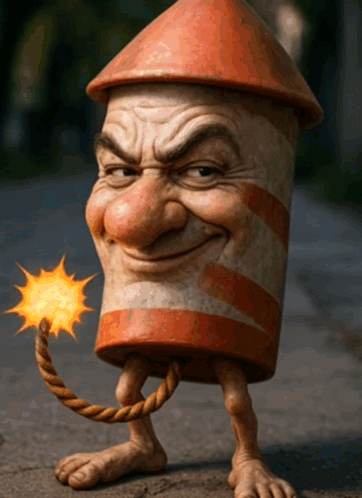 Firework Rocket With Rope Coming Out GIF