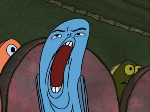 A Cartoon Drawing Of A Fish With A Very Angry Face GIF