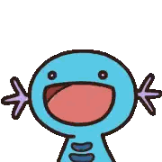 a cartoon drawing of a fish with its mouth open and a flower in its mouth