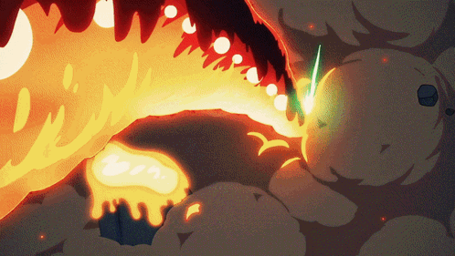 A Cartoon Drawing Of A Flame Coming Out Of A Hole In The Ground GIF