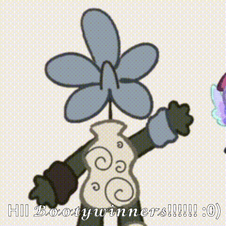 A Cartoon Drawing Of A Flower With The Words Hi Booty Winners Written Below It GIF