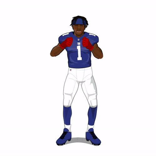 A Cartoon Drawing Of A Football Player Wearing A Number 1 Jersey GIF