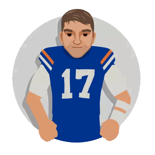 a cartoon drawing of a football player wearing the number 17