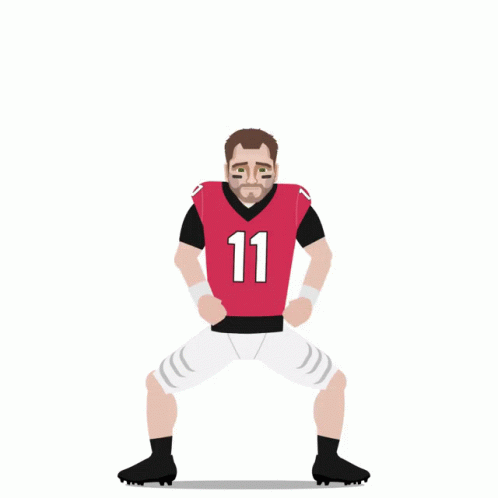 A Cartoon Drawing Of A Football Player With The Number 11 On His Jersey GIF