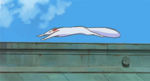 A Cartoon Drawing Of A Fox Running Across A Wall GIF