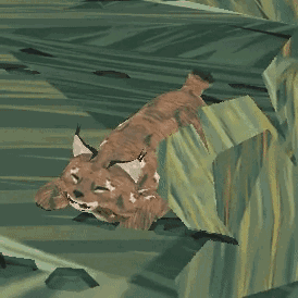 A Cartoon Drawing Of A Fox Sitting On A Branch GIF