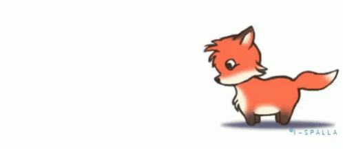 A Cartoon Drawing Of A Fox With A White Background GIF