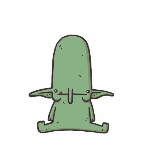 A Cartoon Drawing Of A Frog With A Long Head GIF