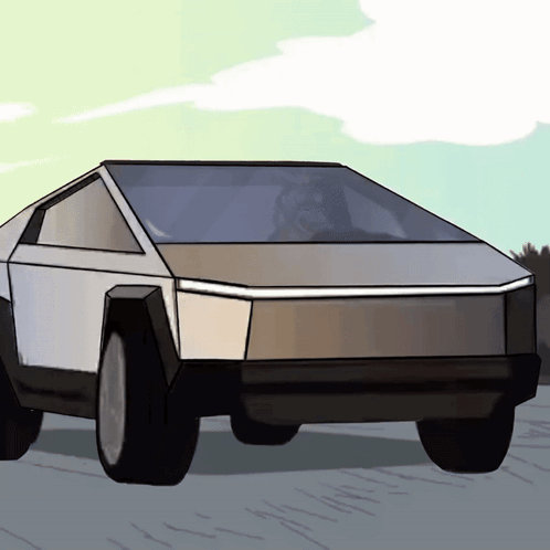 A Cartoon Drawing Of A Futuristic Car With A Man Driving It GIF