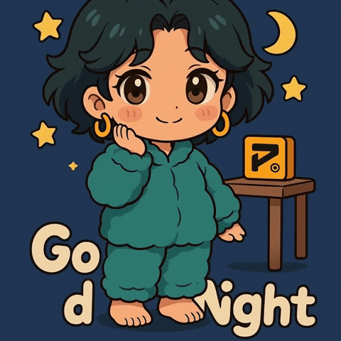A Cartoon Drawing Of A Girl Crying With The Words Go D Night Above Her GIF