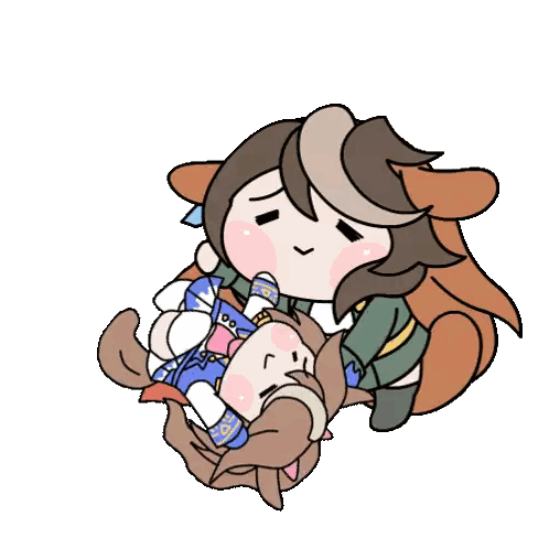 a cartoon drawing of a girl holding a horse
