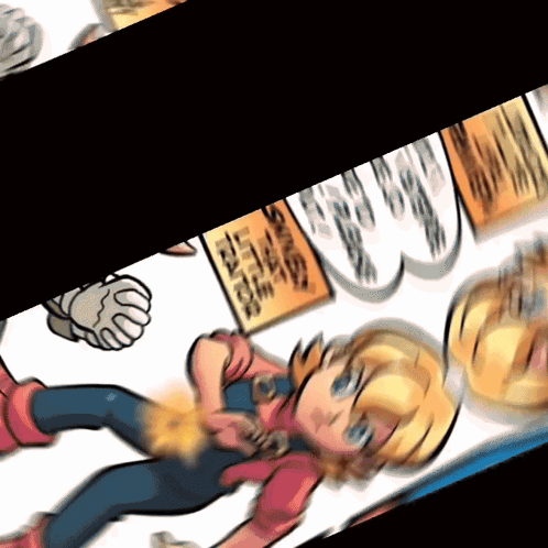 Cartoon Girl Lying On Ground With Cereal Box GIF
