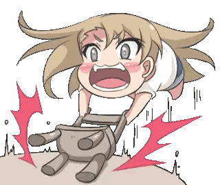 a cartoon drawing of a girl laying on the ground with her mouth open