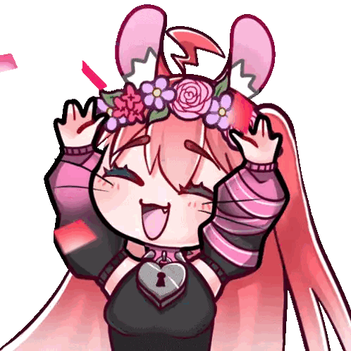 a cartoon drawing of a girl wearing a flower crown on her head