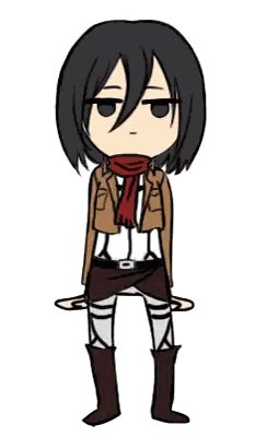 a cartoon drawing of a girl wearing a scarf and boots