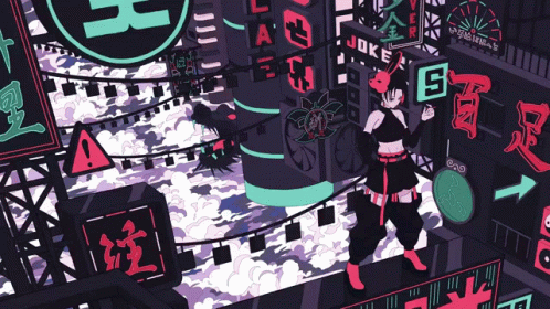 A Cartoon Drawing Of A Girl With A Mask And A Sign That Says Joker GIF