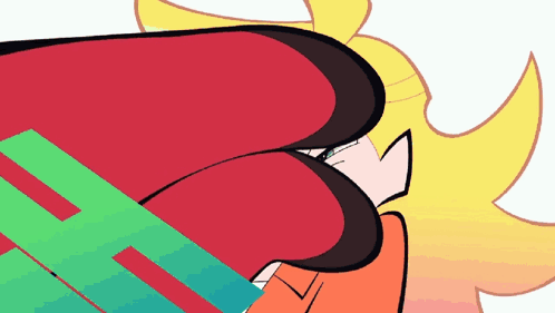 a cartoon drawing of a girl with a red cape