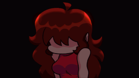 A Cartoon Drawing Of A Girl With A Red Heart GIF