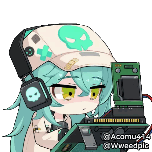 a cartoon drawing of a girl with a skull on her hat