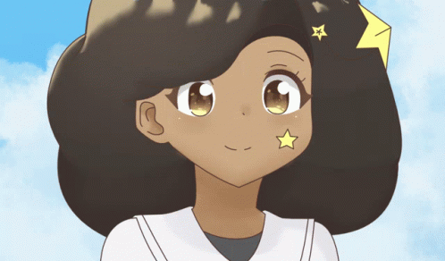 A Cartoon Drawing Of A Girl With A Star On Her Cheek GIF