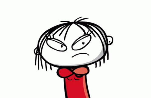 A Cartoon Drawing Of A Girl With A Very Angry Expression On Her Face GIF