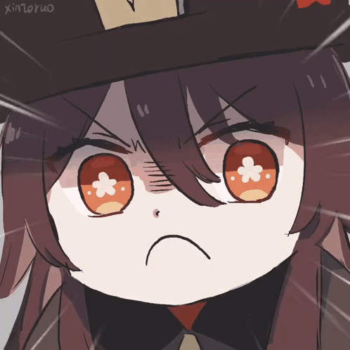 A Cartoon Drawing Of A Girl With An Angry Look On Her Face And The Word Xin On The Bottom GIF