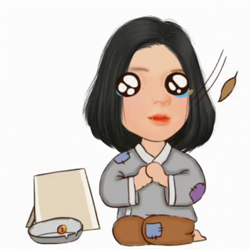 A Cartoon Drawing Of A Girl With Big Eyes GIF