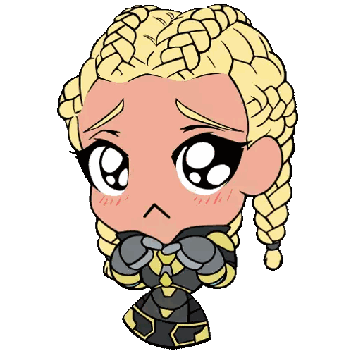 a cartoon drawing of a girl with braids and a sad look on her face