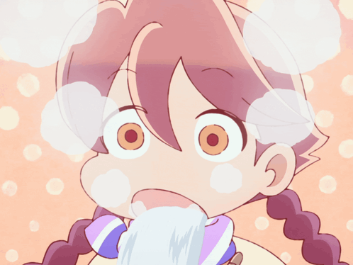 A Cartoon Drawing Of A Girl With Bubbles Coming Out Of Her Nose GIF