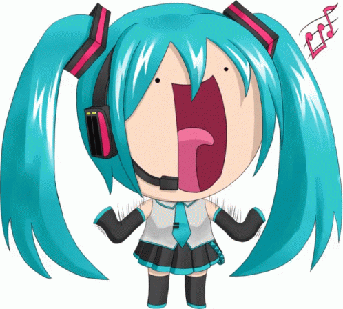 A Cartoon Drawing Of A Girl With Headphones On Her Head GIF