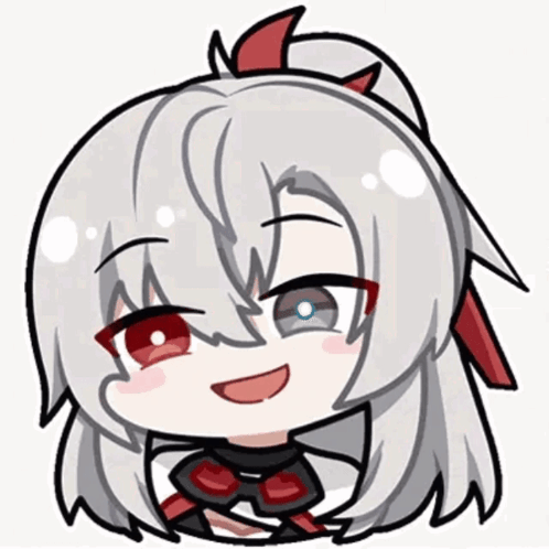 A Cartoon Drawing Of A Girl With Long White Hair GIF