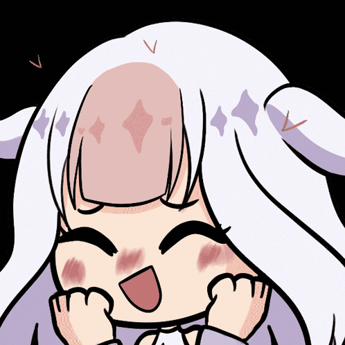 A Cartoon Drawing Of A Girl With Long White Hair GIF
