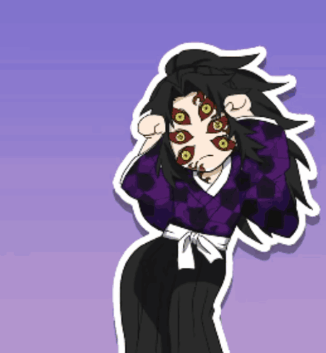 A Cartoon Drawing Of A Girl With Many Eyes GIF