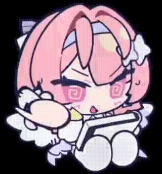 A Cartoon Drawing Of A Girl With Pink Hair And White Wings Holding A Book On A Black Background . GIF