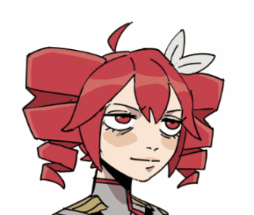 A Cartoon Drawing Of A Girl With Red Hair And A Flower In Her Hair GIF