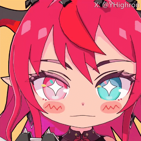 A Cartoon Drawing Of A Girl With Red Hair And Blue Eyes . GIF