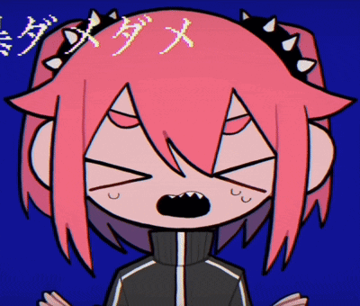 A Cartoon Drawing Of A Girl With Spikes On Her Hair GIF